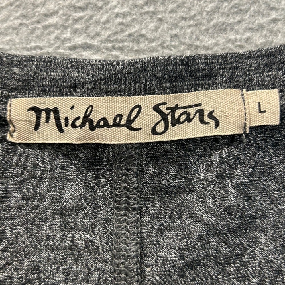 Michael Stars Short Sleeve T-Shirt Womens Large Gray Star Print Soft Casual Tee - Picture 3 of 6
